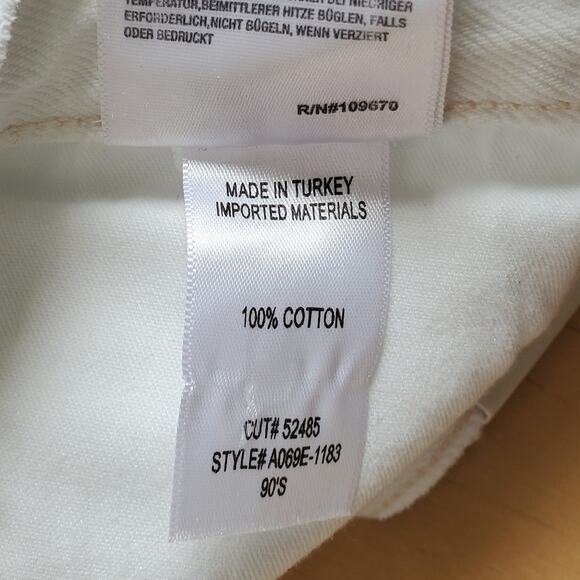 AGOLDE 90's Mid Rise Loose Fit Distressed Straight Jeans Enamel White Size 32 - Picture 11 of 11